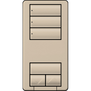 Lutron RadioRA 2 seeTouch Wall-Mount CL Hybrid Keypad - 3 Scene w/ Raise-Lower - Taupe