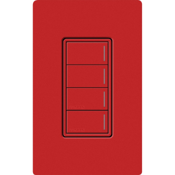 Lutron RadioRA 3 Sunnata Keypad - 4 Button - Signal Red