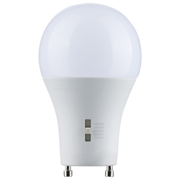 SATCO 8.8W A19 LED Lamp - GU24 - CCT Selectable - 800 Lumens - 120V