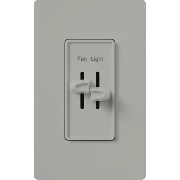 Lutron Skylark Dual Slide-to-Off Fan and Light Control - Gray