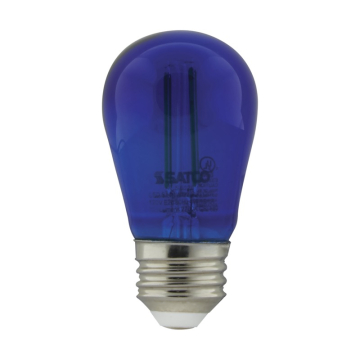 SATCO 1W S14 LED String Light Lamp - Blue Glass - E26 Base - 120V - Non-Dimmable - 4-Pack