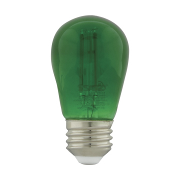 SATCO 1W S14 LED String Light Lamp - Green Glass - E26 Base - 120V - Non-Dimmable - 4-Pack