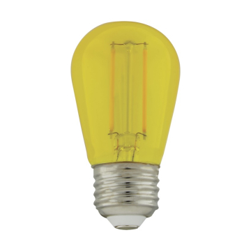 SATCO 1W S14 LED String Light Lamp - Yellow Glass - E26 Base - 120V - Non-Dimmable - 4-Pack