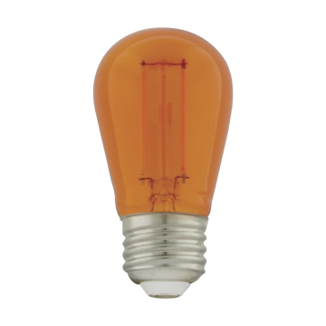SATCO 1W S14 LED String Light Lamp - Orange Glass - E26 Base - 120V - Non-Dimmable - 4-Pack