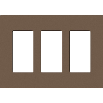 Lutron Claro Screwless Designer Wallplate - 3 Gang - Espresso