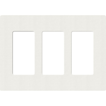 Lutron Claro Screwless Designer Wallplate - 3 Gang - Architectural White