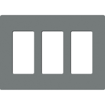 Lutron Claro Screwless Designer Wallplate - 3 Gang - Slate