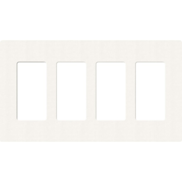 Lutron Claro Screwless Designer Wallplate - 4 Gang - Brilliant White