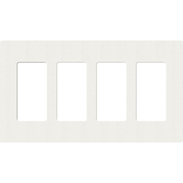 Lutron Claro Screwless Designer Wallplate - 4 Gang - Glacier White