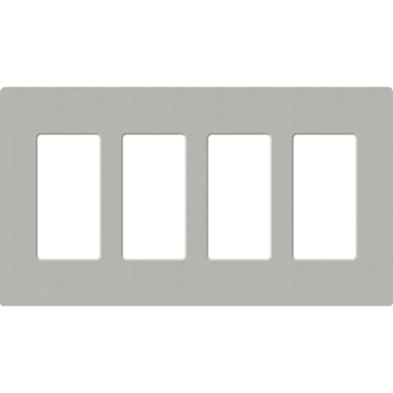 Lutron Claro Screwless Designer Wallplate - 4 Gang - Pebble