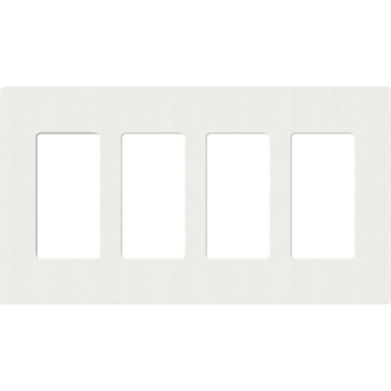 Lutron Claro Screwless Designer Wallplate - 4 Gang - Architectural White