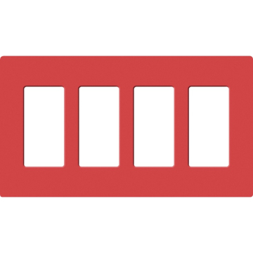 Lutron Claro Screwless Designer Wallplate - 4 Gang - Signal Red