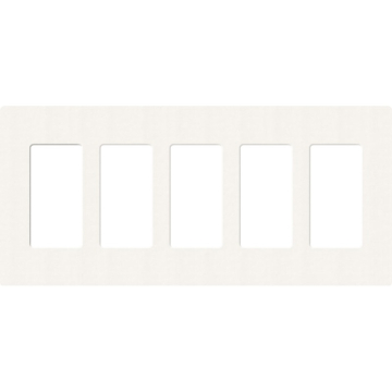 Lutron Claro Screwless Designer Wallplate - 5 Gang - Brilliant White