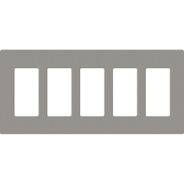 Lutron Claro Screwless Designer Wallplate - 5 Gang - Cobblestone