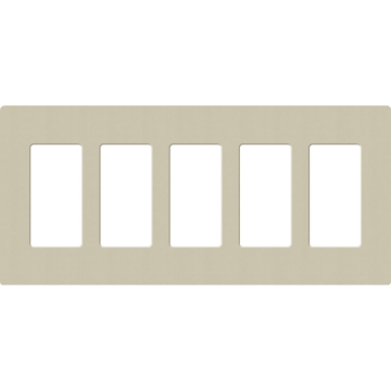 Lutron Claro Screwless Designer Wallplate - 5 Gang - Clay