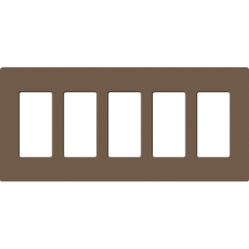 Lutron Claro Screwless Designer Wallplate - 5 Gang - Espresso