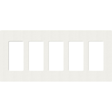 Lutron Claro Screwless Designer Wallplate - 5 Gang - Glacier White