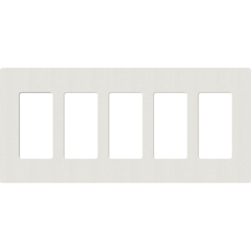 Lutron Claro Screwless Designer Wallplate - 5 Gang - Lunar Gray