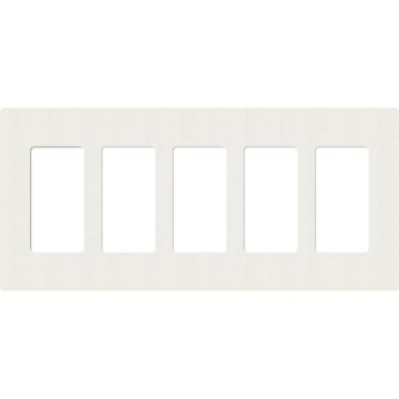 Lutron Claro Screwless Designer Wallplate - 5 Gang - Architectural White