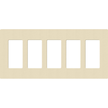 Lutron Claro Screwless Designer Wallplate - 5 Gang - Sand