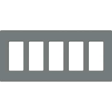 Lutron Claro Screwless Designer Wallplate - 5 Gang - Slate