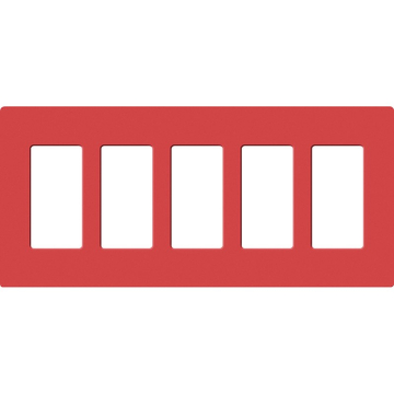 Lutron Claro Screwless Designer Wallplate - 5 Gang - Signal Red