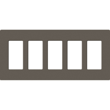 Lutron Claro Screwless Designer Wallplate - 5 Gang - Truffle