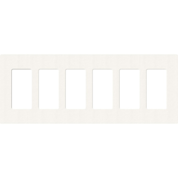 Lutron Claro Screwless Designer Wallplate - 6 Gang - Brilliant White