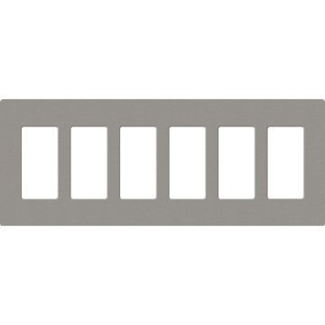 Lutron Claro Screwless Designer Wallplate - 6 Gang - Cobblestone