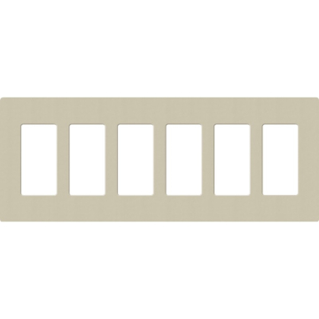 Lutron Claro Screwless Designer Wallplate - 6 Gang - Clay
