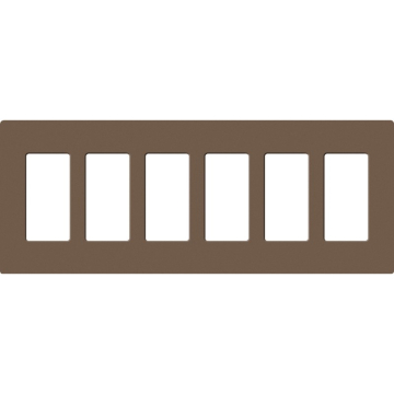 Lutron Claro Screwless Designer Wallplate - 6 Gang - Espresso