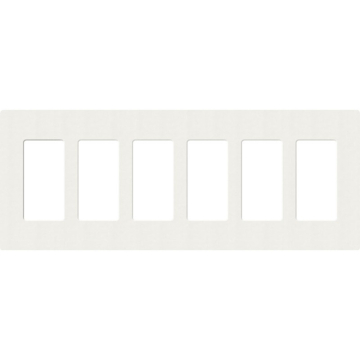 Lutron Claro Screwless Designer Wallplate - 6 Gang - Glacier White