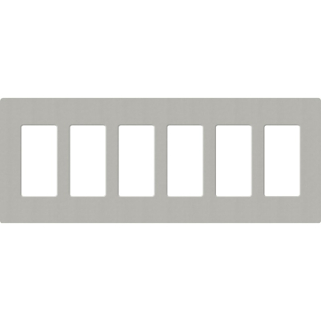 Lutron Claro Screwless Designer Wallplate - 6 Gang - Pebble