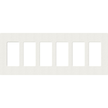 Lutron Claro Screwless Designer Wallplate - 6 Gang - Architectural White