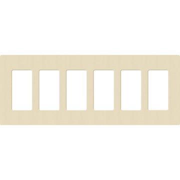 Lutron Claro Screwless Designer Wallplate - 6 Gang - Sand