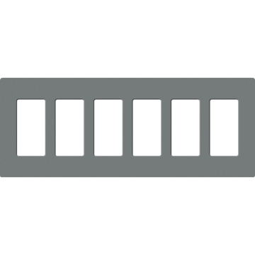 Lutron Claro Screwless Designer Wallplate - 6 Gang - Slate
