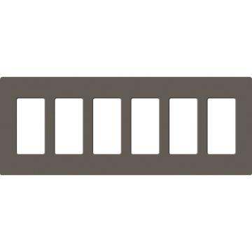 Lutron Claro Screwless Designer Wallplate - 6 Gang - Truffle