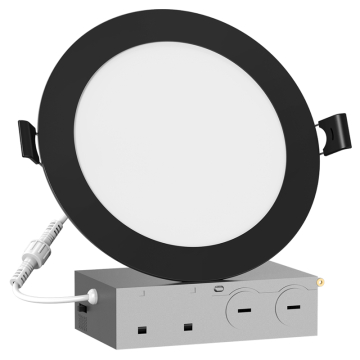 Lotus Lotolite 6" Slim Round Wafer Downlight - 12W - CCT Selectable - 1,400 Lumens - 120V - Black