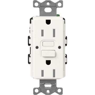 Lutron Claro 15A GFCI Receptacle - Tamper Resistant - Brilliant White
