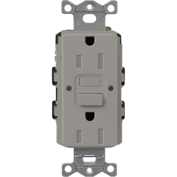 Lutron Claro 15A GFCI Receptacle - Tamper Resistant - Cobblestone