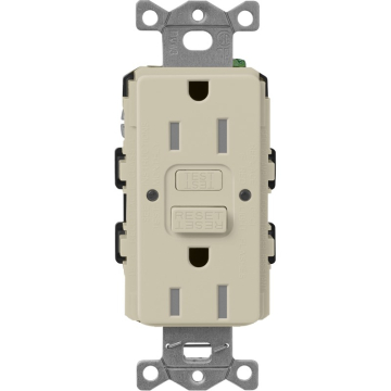 Lutron Claro 15A GFCI Receptacle - Tamper Resistant - Clay