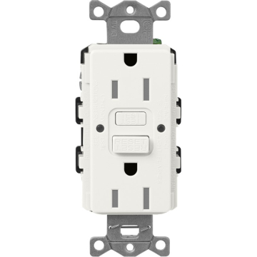 Lutron Claro 15A GFCI Receptacle - Tamper Resistant - Glacier White