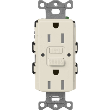 Lutron Claro 15A GFCI Receptacle - Tamper Resistant - Pumice