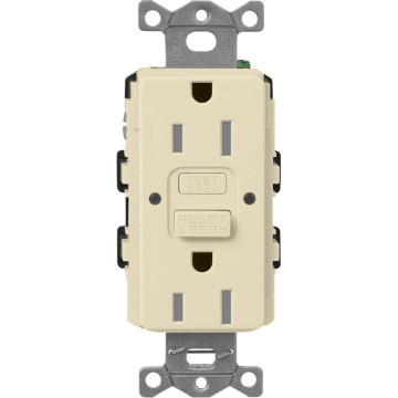 Lutron Claro 15A GFCI Receptacle - Tamper Resistant - Sand