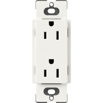 Lutron Claro 15A Receptacle - Glacier White