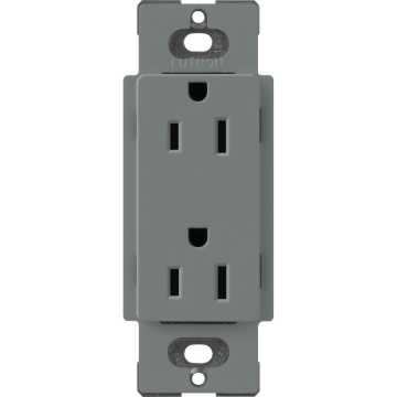 Lutron Claro 15A Receptacle - Slate
