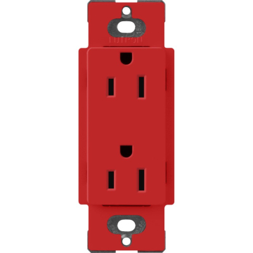Lutron Claro 15A Receptacle - Signal Red