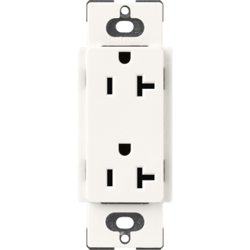 Lutron Claro 20A Duplex Receptacle - Brilliant White