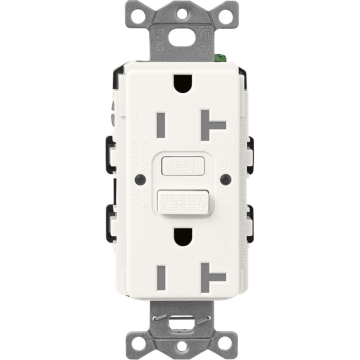 Lutron Claro 20A GFCI Receptacle - Tamper Resistant - Brilliant White