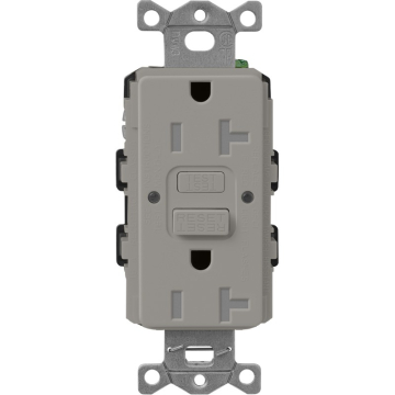 Lutron Claro 20A GFCI Receptacle - Tamper Resistant - Cobblestone